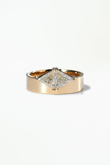 1.0CT-3.0CT Toi et Moi Trillion Moissanite Cigar Band Engagement Ring | Two Stone Ring