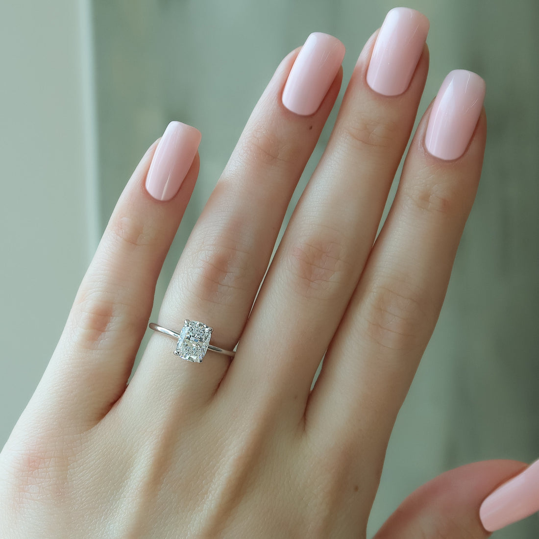 2.0 - 4.0 CT Elongated Cushion Cut CVD Diamond Solitaire Engagement Ring