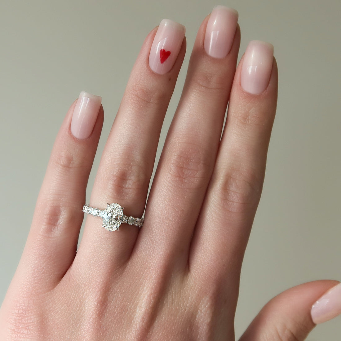 2.0 - 4.0 CT Oval Cut CVD Diamond Hidden Halo & pave  Engagement Ring