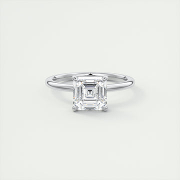 2CT Asscher Cut Moissanite Solitaire Engagement Ring