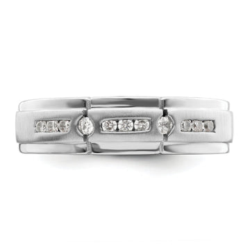 3.5mm Round Cut Lab Grown Men's Wedding Band In White Gold