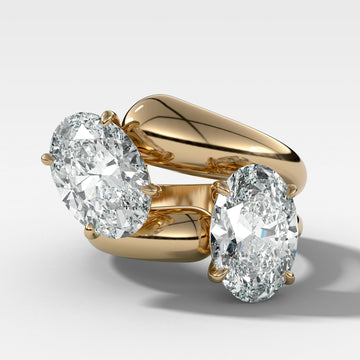Double Wrap Engagement ring with Oval Cut Diamonds 6CTW
