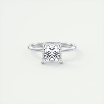 2CT Princess Cut Moissanite Solitaire Engagement Ring