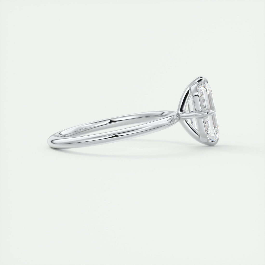 2CT Emerald Cut Moissanite Solitaire Engagement Ring