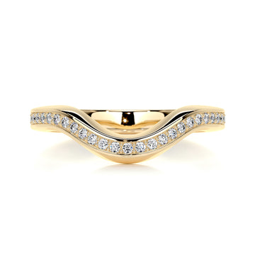 Curved Round Moissanite Wedding Band