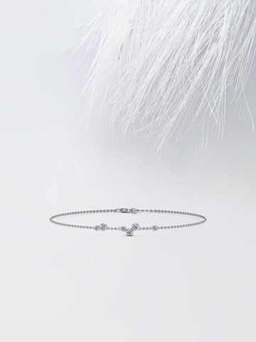 Bezel Set Round Cut Moissanite Diamond Bracelet for Women