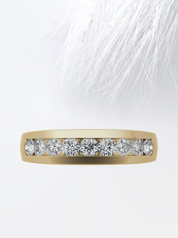 4mm Round Cut Seven Stone Men's Moissanite Wedding Band