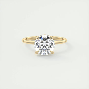 2.55 Ct Round Hidden Halo Moissanite Diamond Engagement Ring
