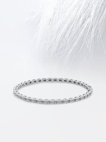 18k Gold Oval Cut Moissanite Diamond Tennis Bracelet for women
