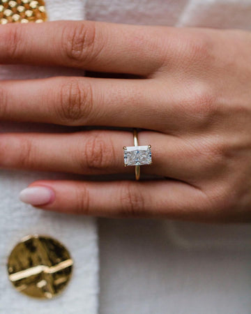 3.12 CT Radiant Solitaire Moissanite Diamond Engagement Ring