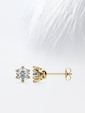 Round Cut Moissanite Stud Diamond Earrings for Women