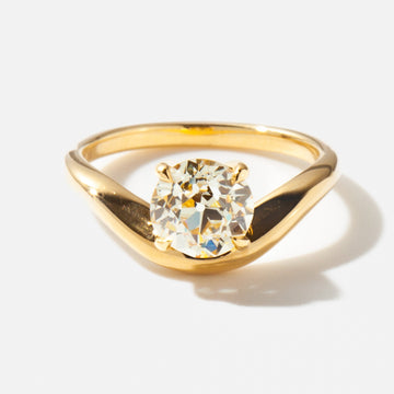 1.0CT-2.0CT Antique Old European Round Cut Moissanite Diamond Engagement Ring