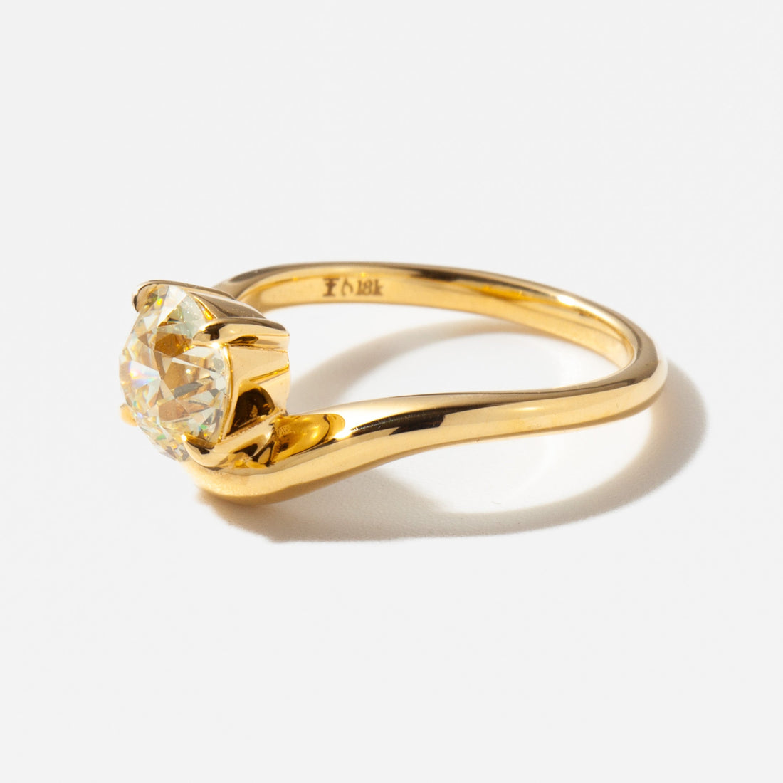 1.0CT-2.0CT Antique Old European Round Cut Moissanite Diamond Engagement Ring