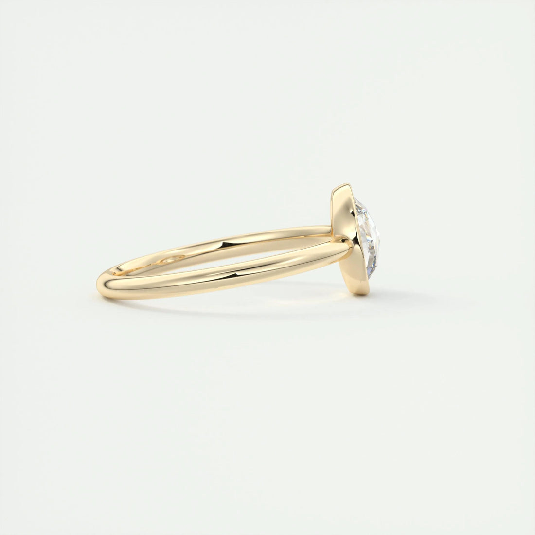 1.8 Ct Rose Cut Round Solitaire Full Bezel Moissanite Diamond  Engagement Ring