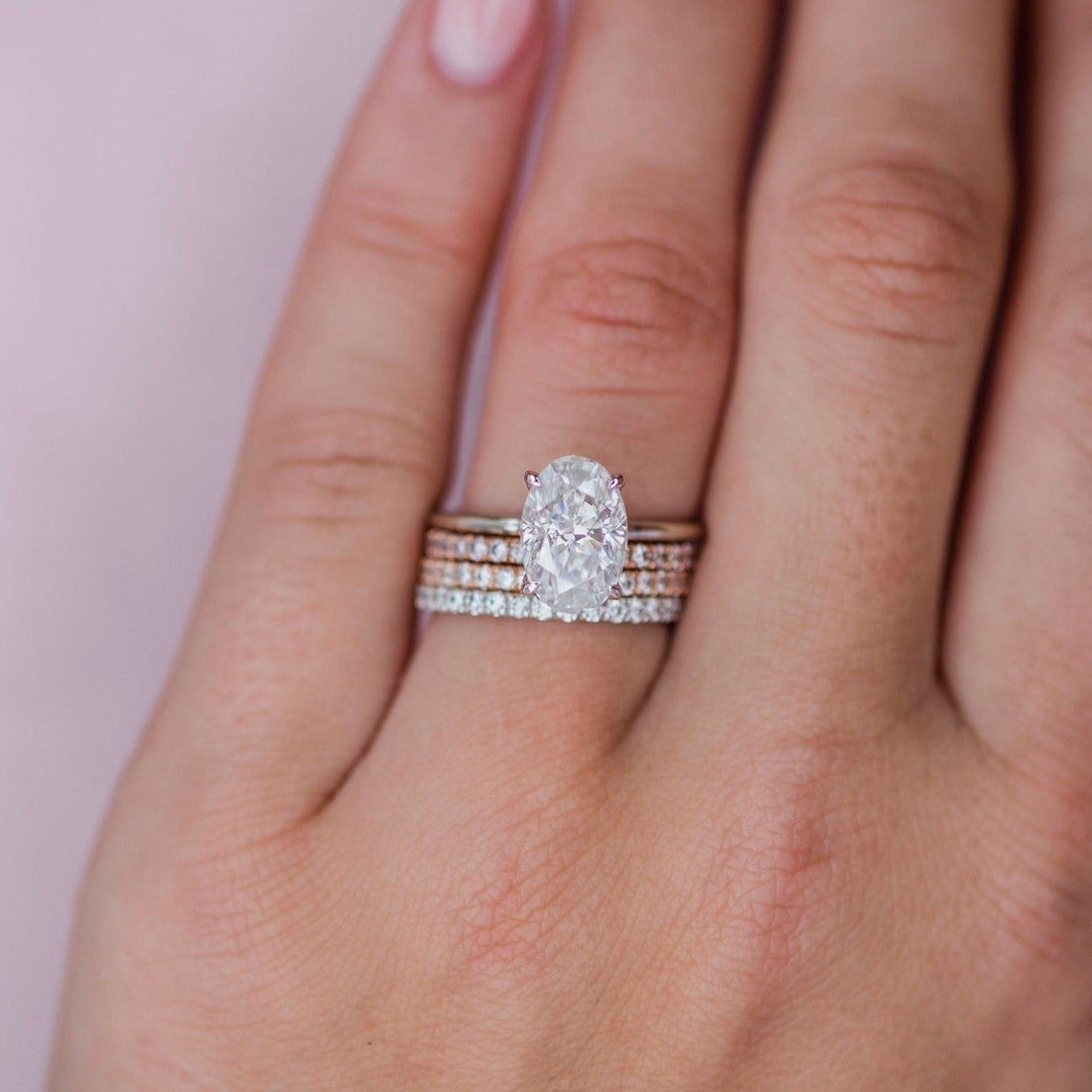 2.70CT Oval Moissanite Solitaire Diamond Engagement Ring