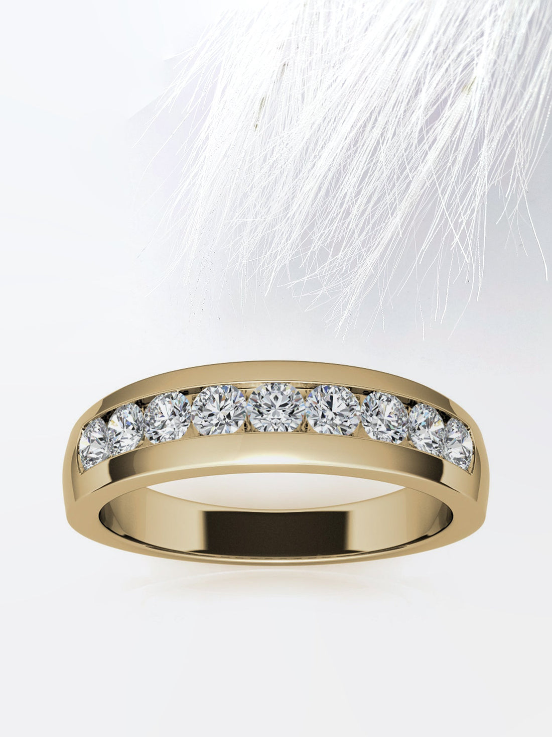 4mm Round Cut Seven Stone Men's Moissanite Wedding Band