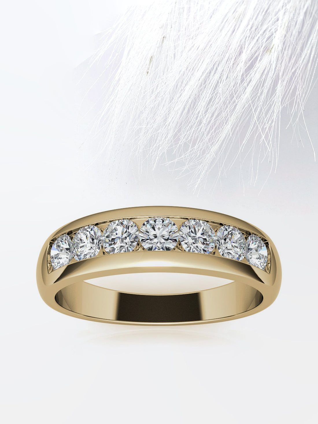 6mm Round Cut Seven Stone Men's Wedding Band in Rose Gold