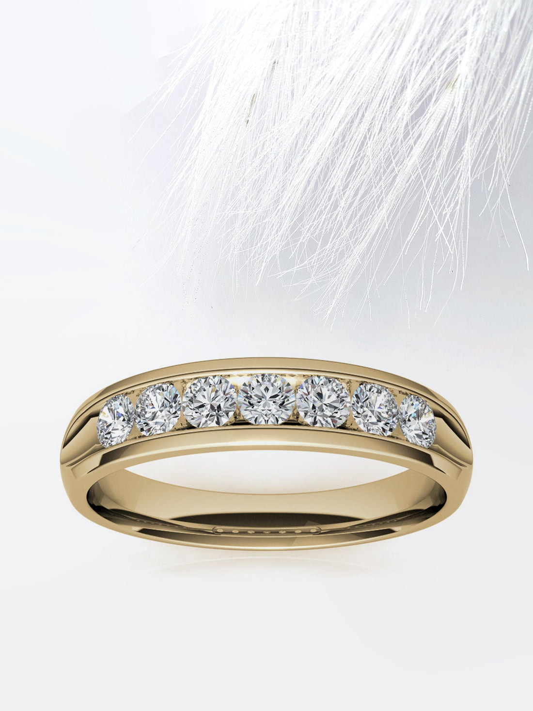 4mm Round Cut Channel Set Seven Stone Diamond Men's Wedding Band