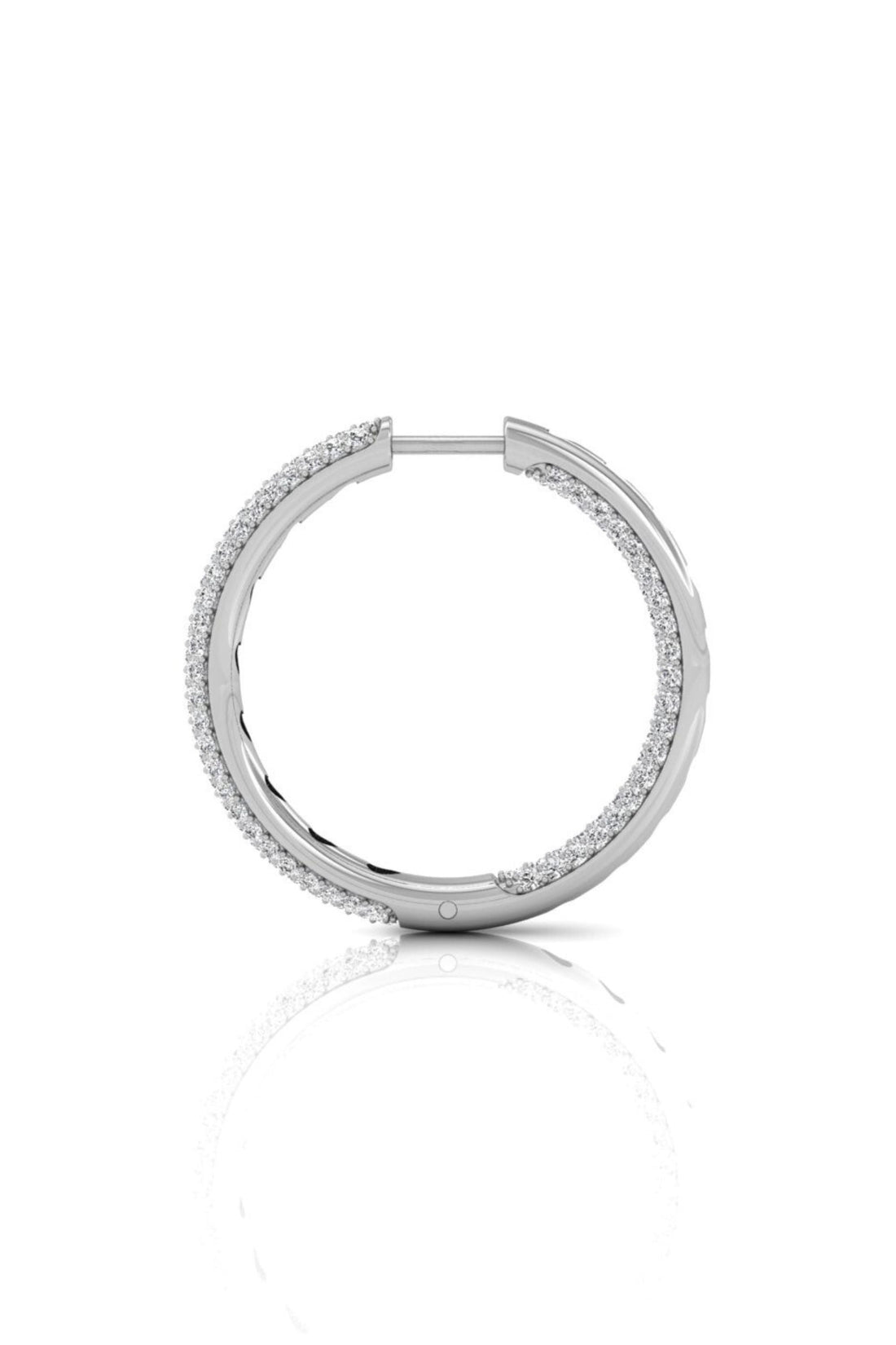 Round Cut Moissanite Diamond Three Side  Hoops Earrings for Her