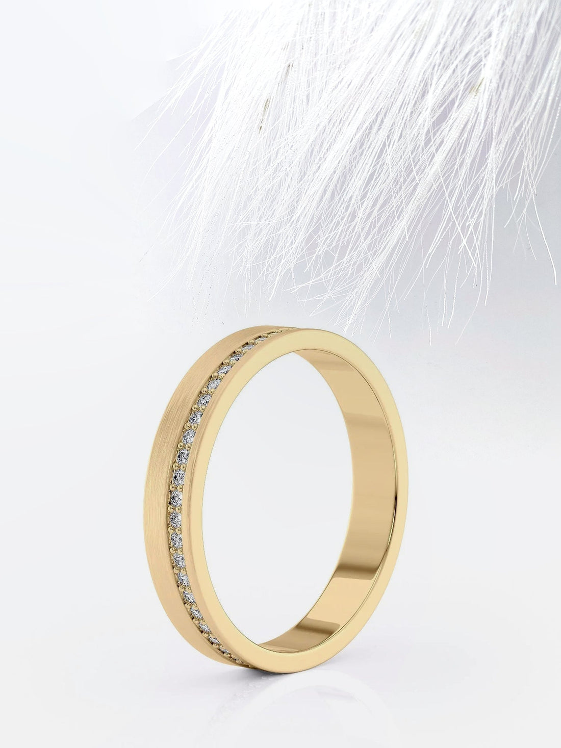 4mm Round Cut Moissanite Men's Diamond Matte Wedding Band