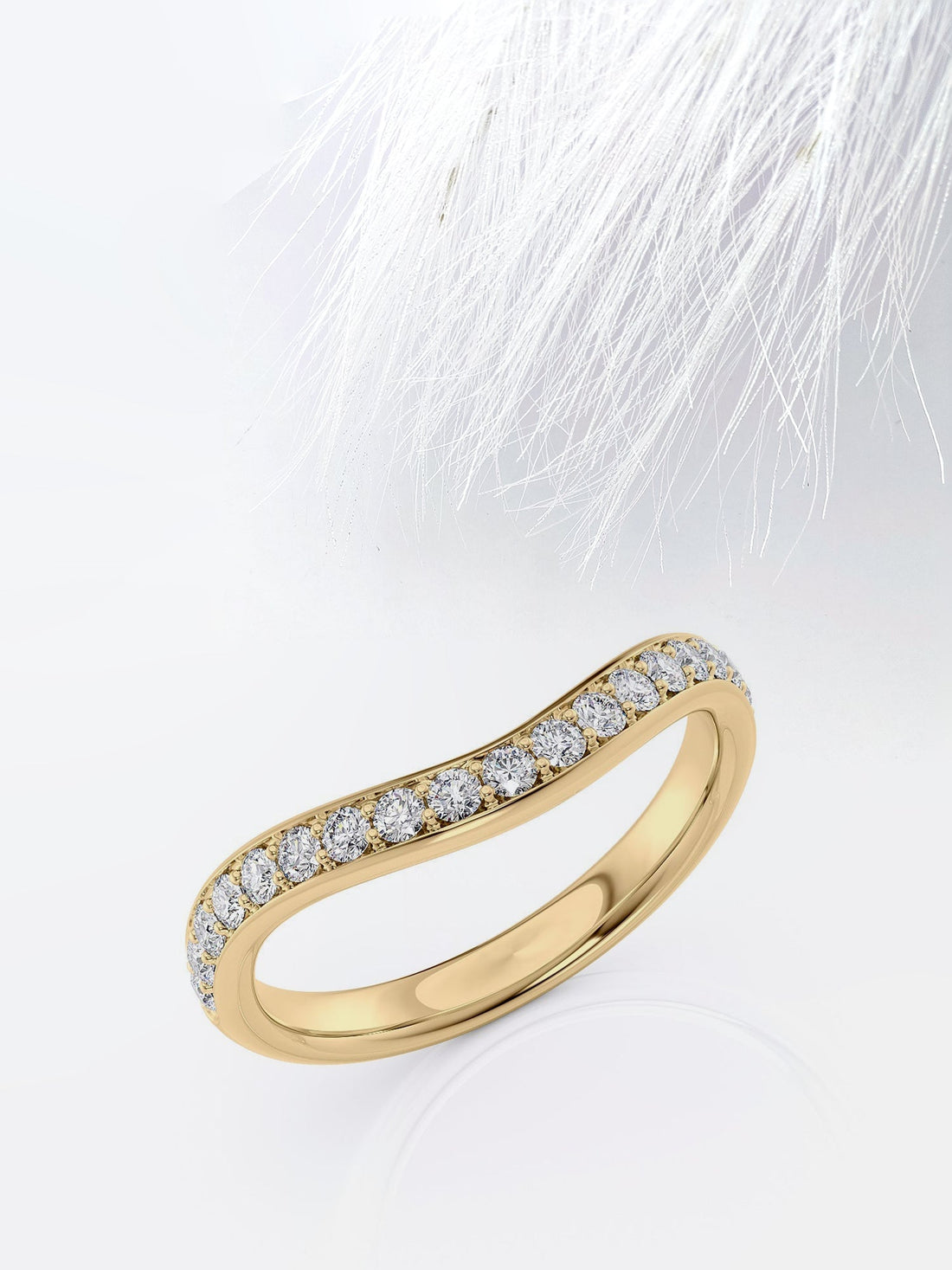 3mm Round Cut Curved Moissanite Men's Diamond Wedding Band