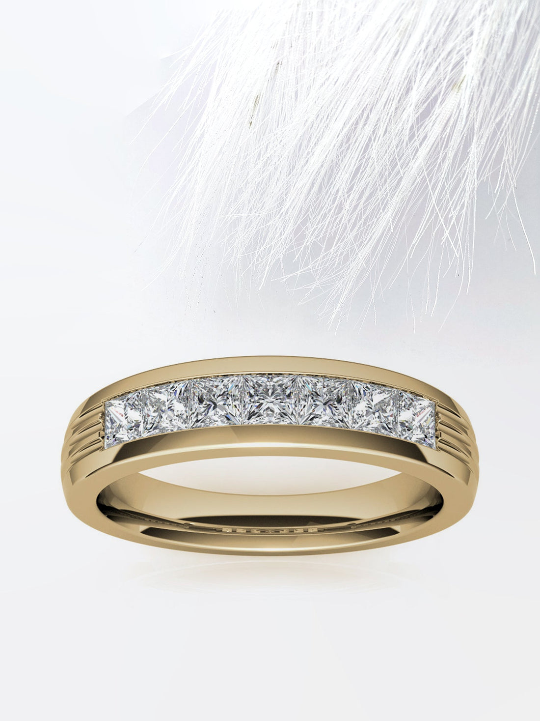 5mm Round Cut Channel Moissanite Men's Wedding Band