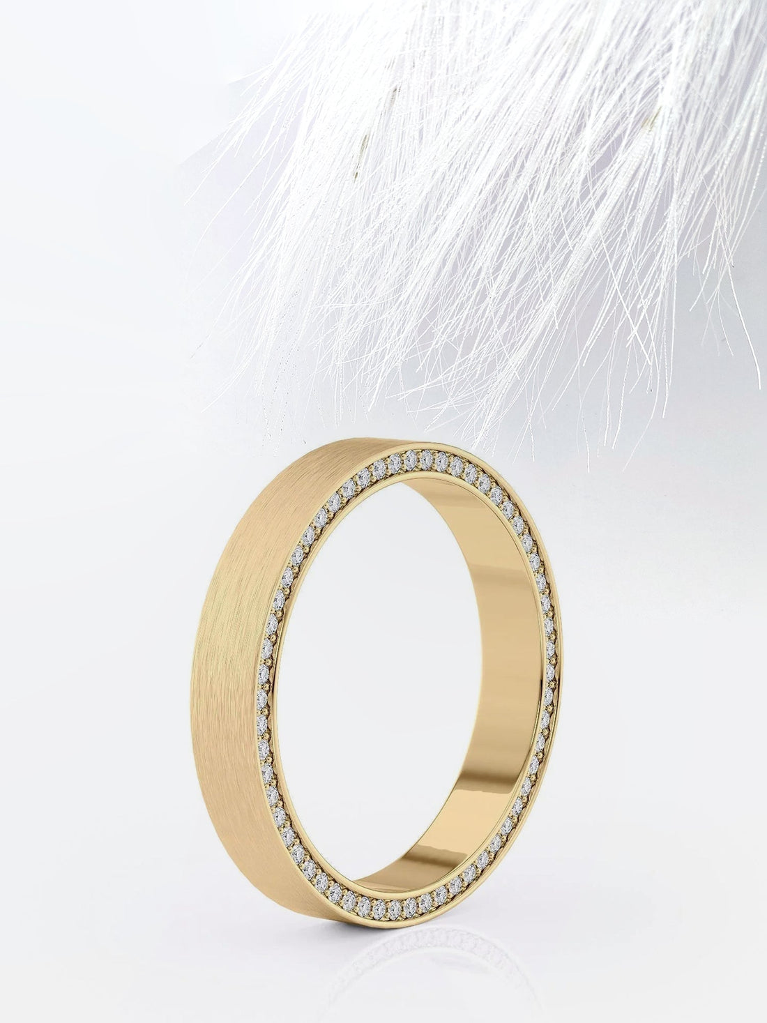 4mm Round Cut Moissanite Men's Diamond Matte Wedding Band