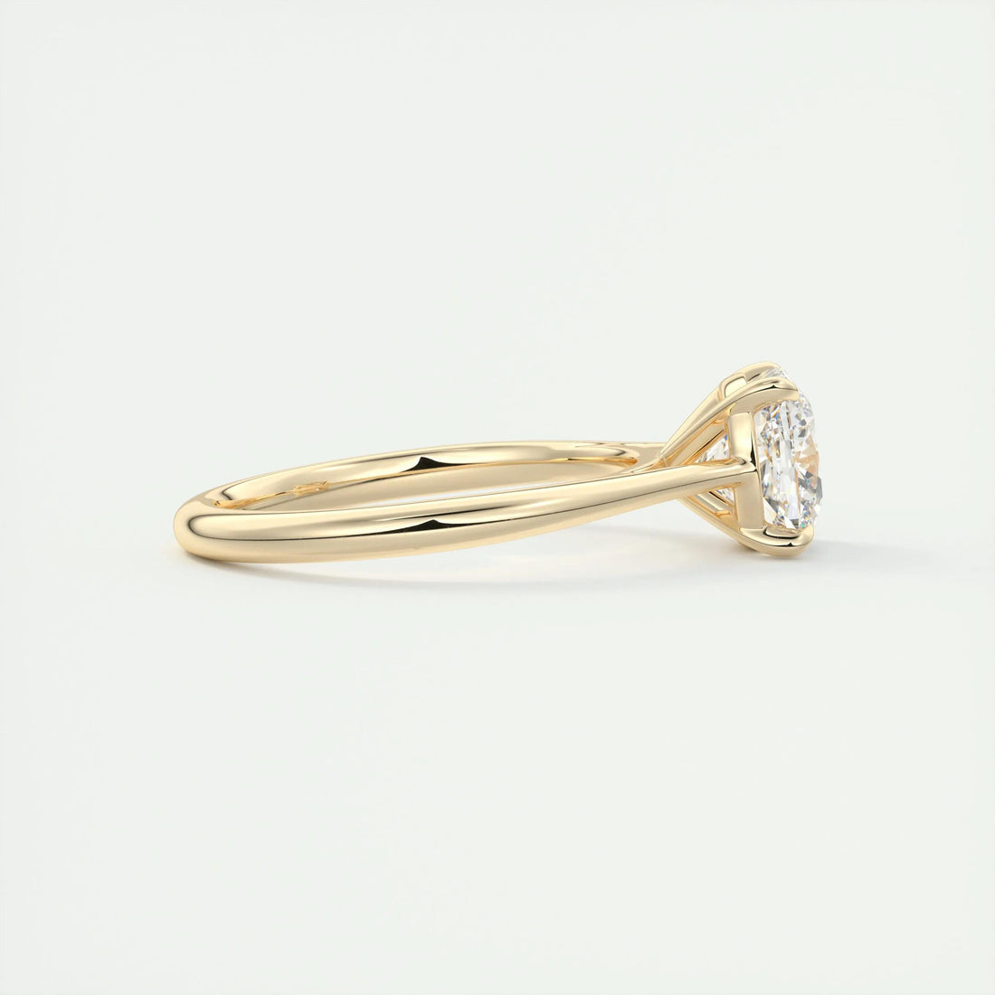 2.0 Ct Cushion Cut Solitaire Cathedral Set Moissanite Diamond Engagement Ring