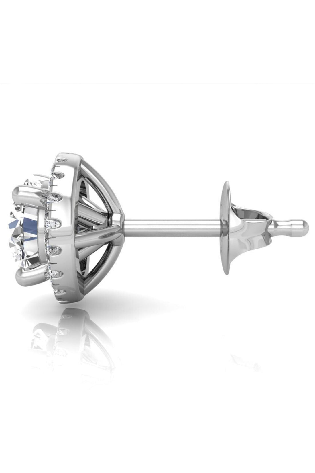 Round Cut Diamond Halo Moissanite Earrings for Women