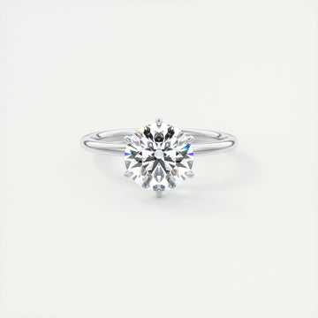 2CT Round Brilliant Cut Moissanite Solitaire Engagement Ring
