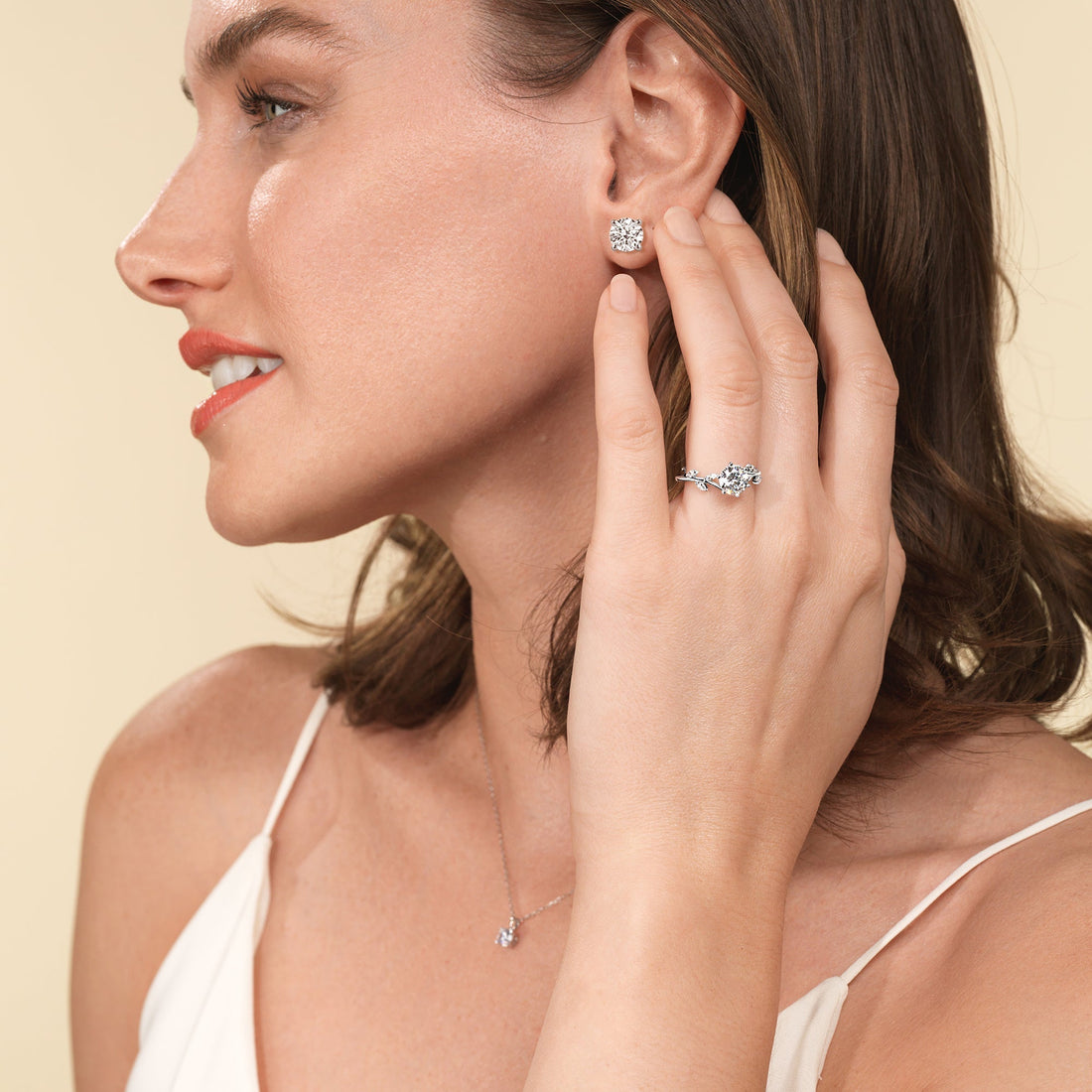 4.0Ct Round Cut Moissanite Diamond Stud Earrings for Her