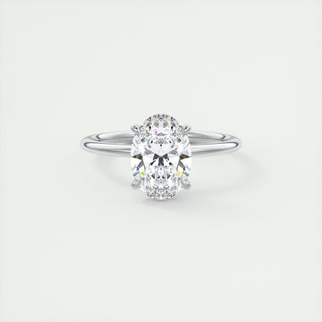 2CT Oval Cut Moissanite Solitaire Engagement Ring