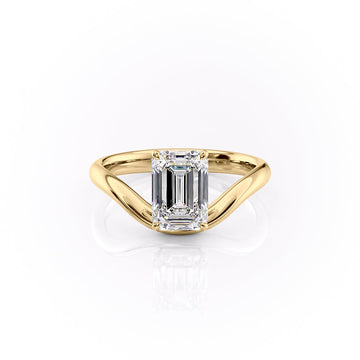 1.50CT-2.50CT Emerald Cut Moissanite Diamond Unique Wave Engagement Ring