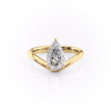 1.50CT-2.50CT Pear Cut Moissanite Diamond Unique band Engagement Ring