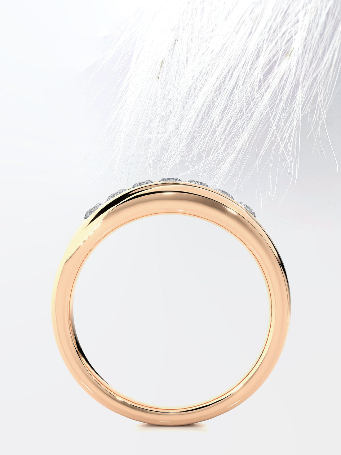 1.5CT Seven Stone Round Moissanite Wedding Band in Rose Gold