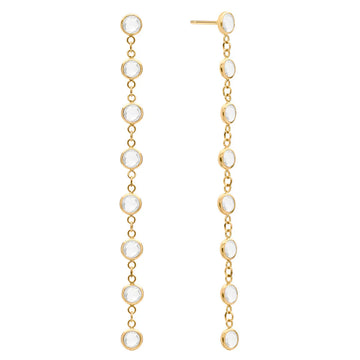 2.0CT Round Aquamarine Diamond March Birthstone Dangle