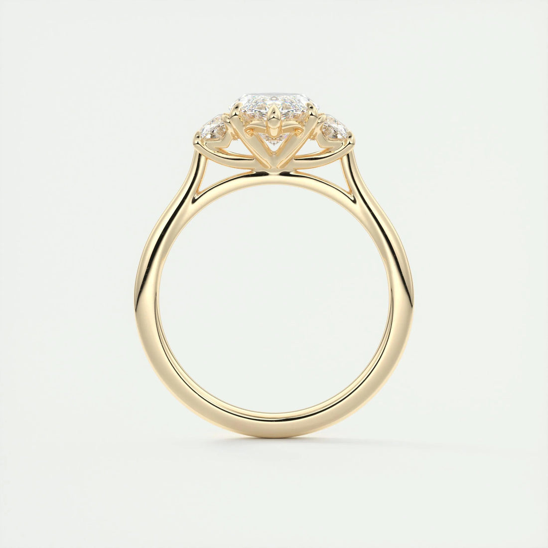 2.5 Ct Marquise Cut Moissanite Three Stone Diamond Engagement Ring