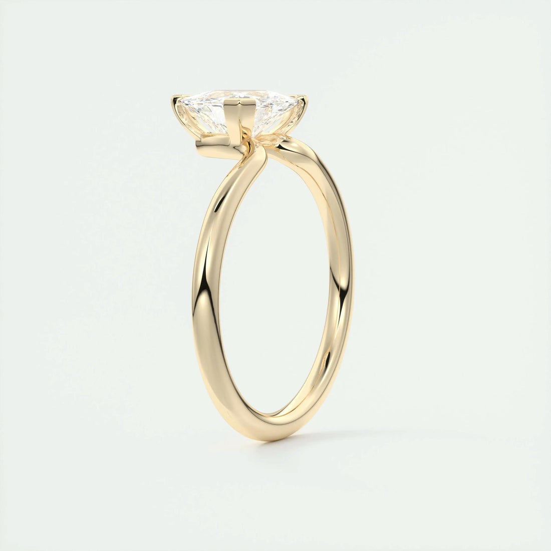 2.1 Ct Trillion Cantilever Solitaire Moissanite Engagement Ring