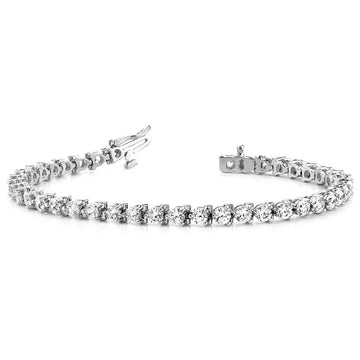 4.0 ctw Round Diamond Tennis Bracelet Three Prong Set for Women