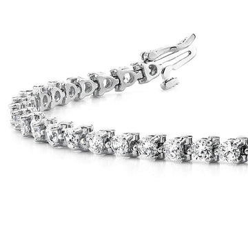 4.0 ctw Round Diamond Tennis Bracelet Three Prong Set for Women