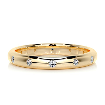 Bezel Style Round Moissanite Wedding Band