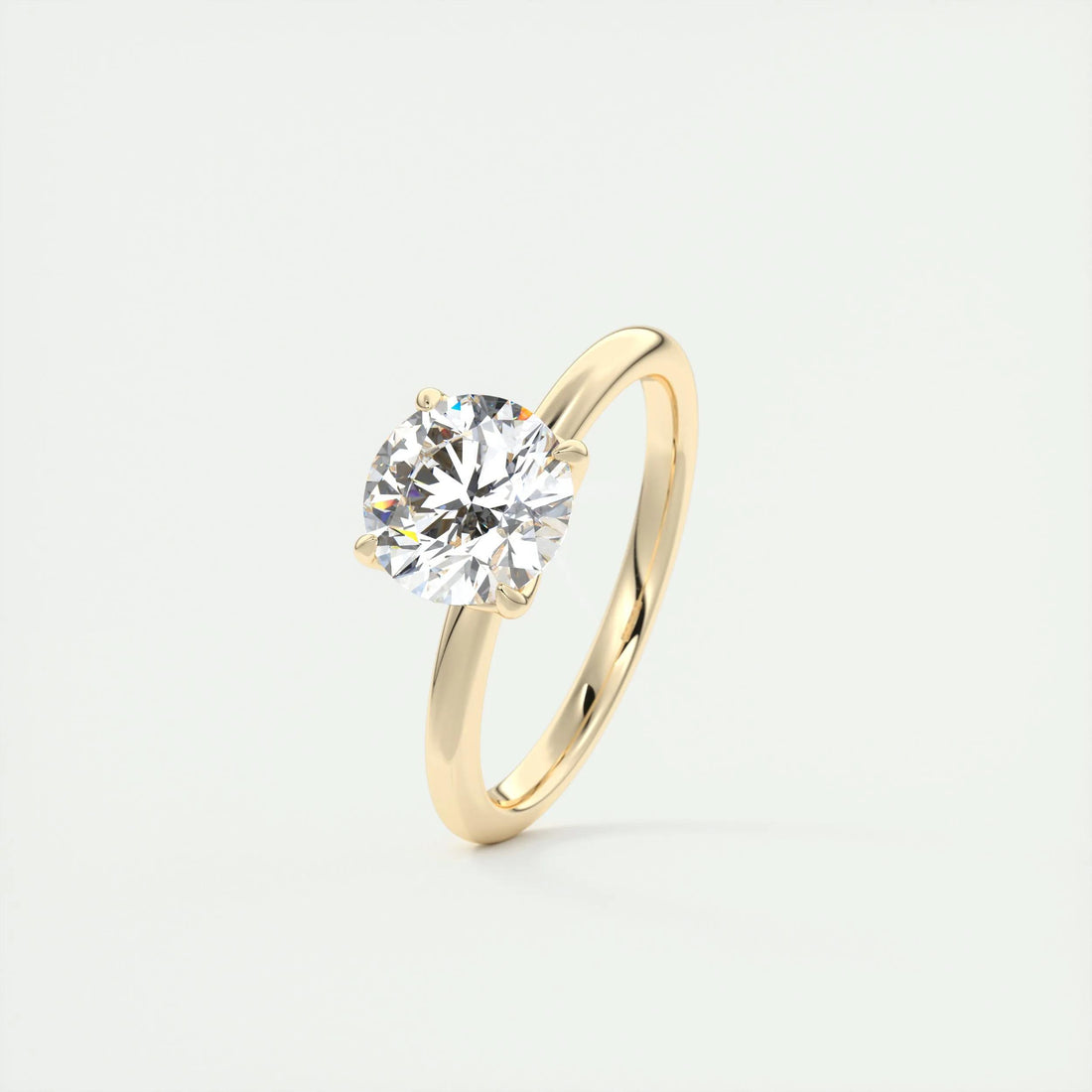 2.18 Ct Round Floral Solitaire Diamond Engagement Ring