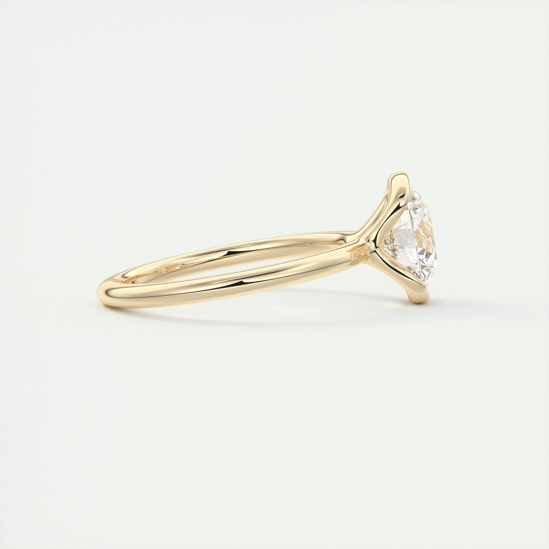 2CT Round Cut Moissanite Half Bezel Solitaire Engagement Ring