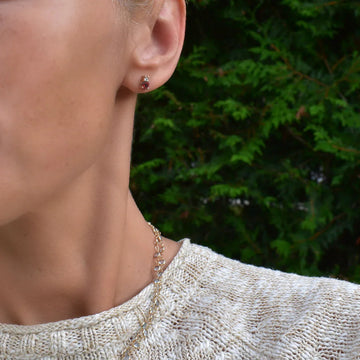 1.30CT Baguette Garnet Diamond January Birthstone Earrings