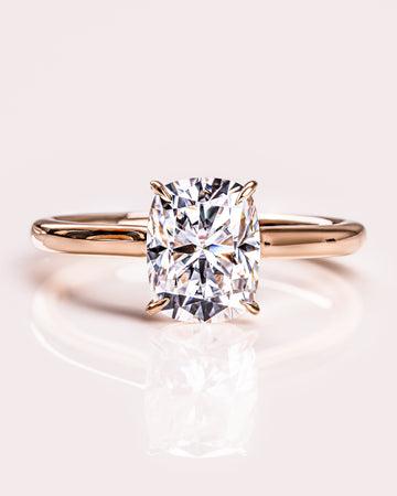1.15-3.15 CT Cushion CVD Diamond Solitaire Engagement Ring