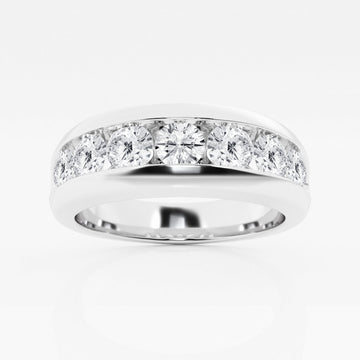 5mm Round Cut Lab Grown Seven Stone Men's Wedding Band