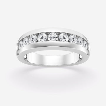 5.5mm Round Cut Lab Grown Nine Stone Men's Wedding Band