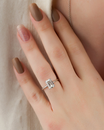 2.0 - 4.0 CT Emerald Cut CVD Diamond Hidden Halo Engagement Ring