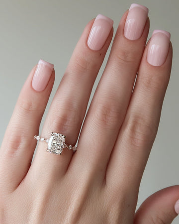 2.0 - 4.0 CT Elongated Cushion Cut CVD Diamond Hidden Halo & Pave Style Engagement Ring