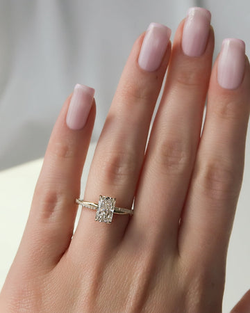 2.0 - 4.0  CT Radiant Cut CVD Diamond twisted Pave Engagement Ring